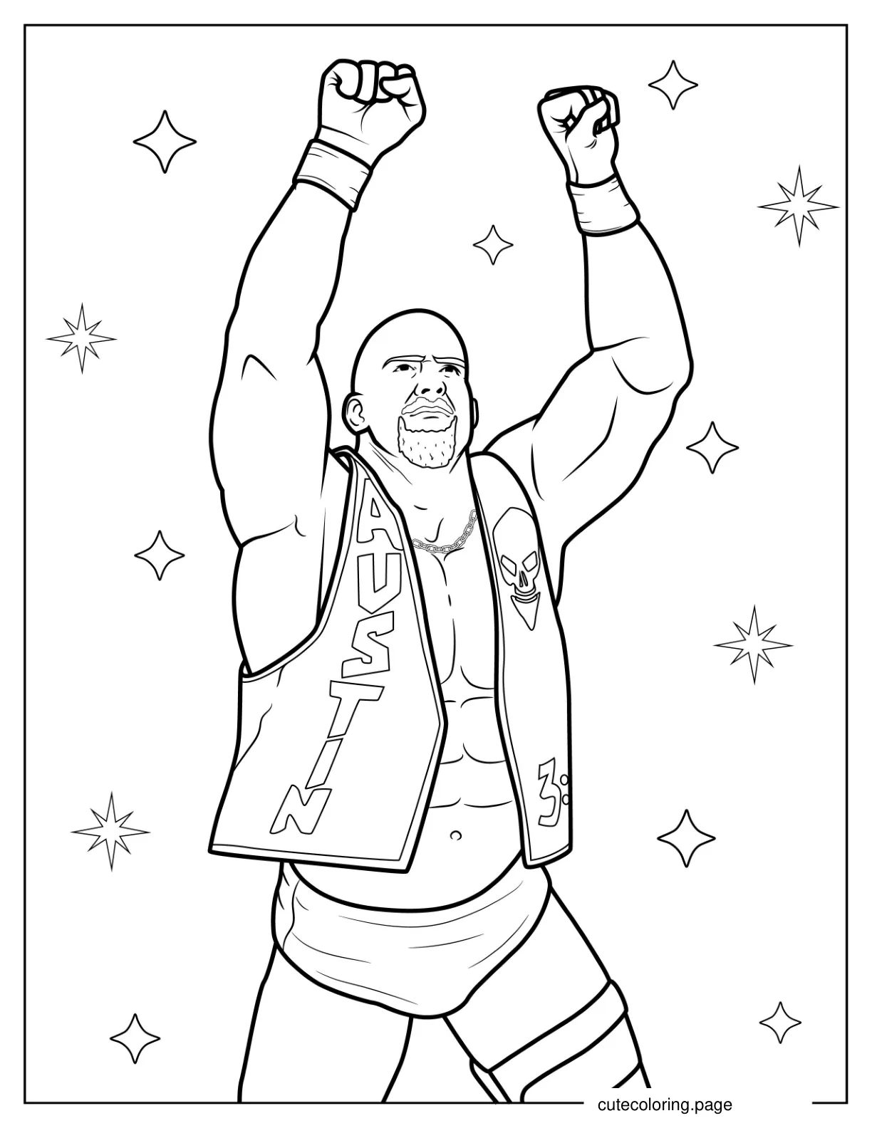 Realistic Coloring Page Of Stone Cold Steve Austin coloring page