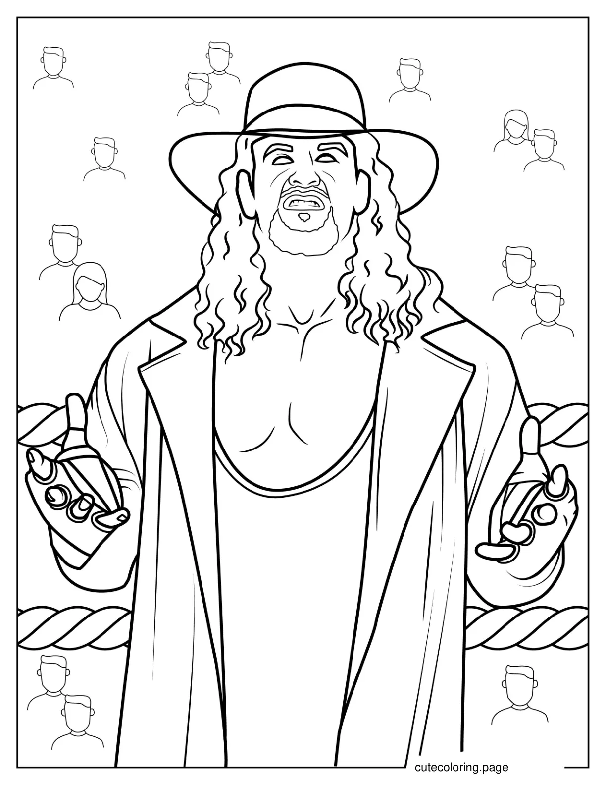 Simple To Color Drawing Of The Undertaker For Kids coloring page