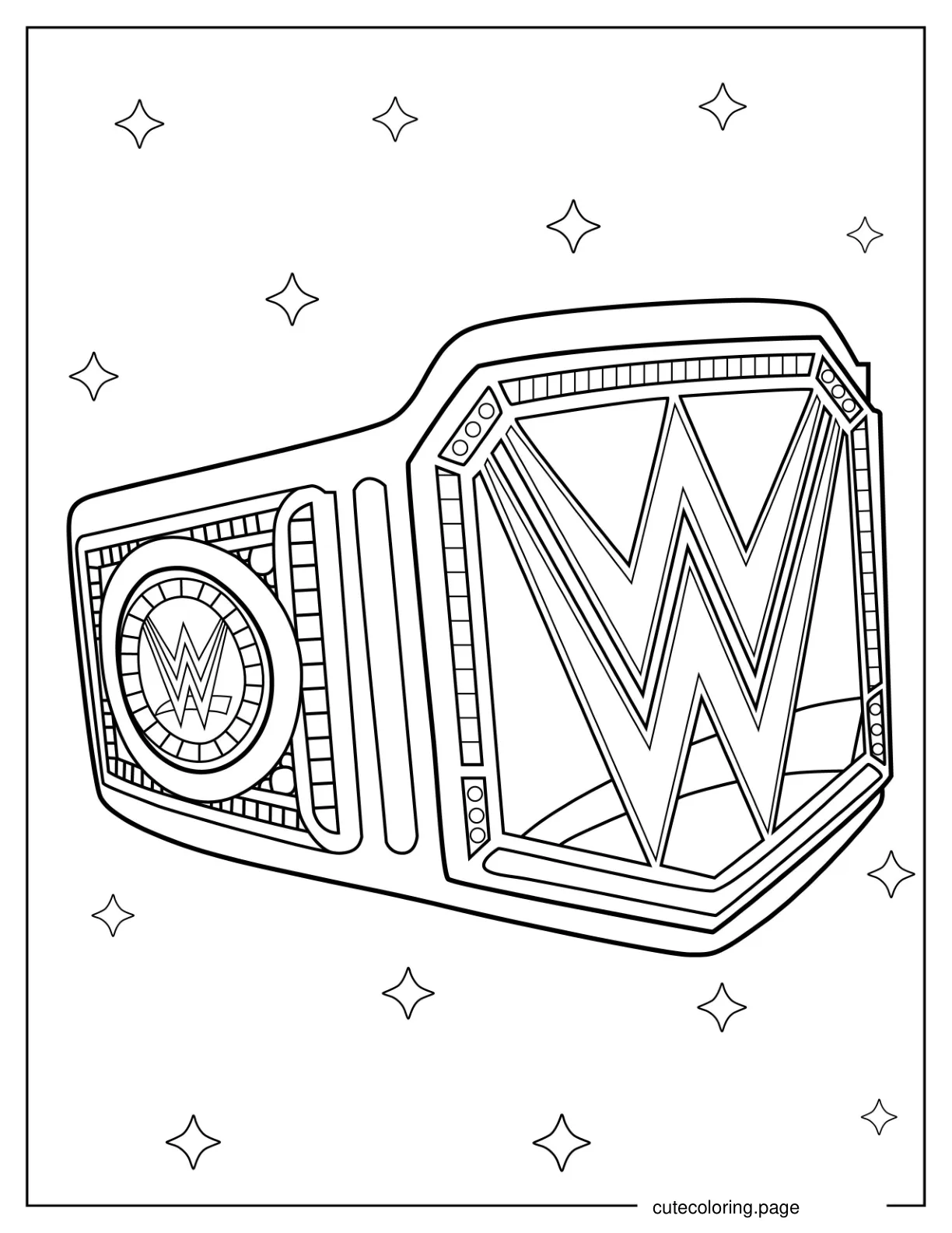 WWE Championship Wrestling Belt Coloring Page coloring page