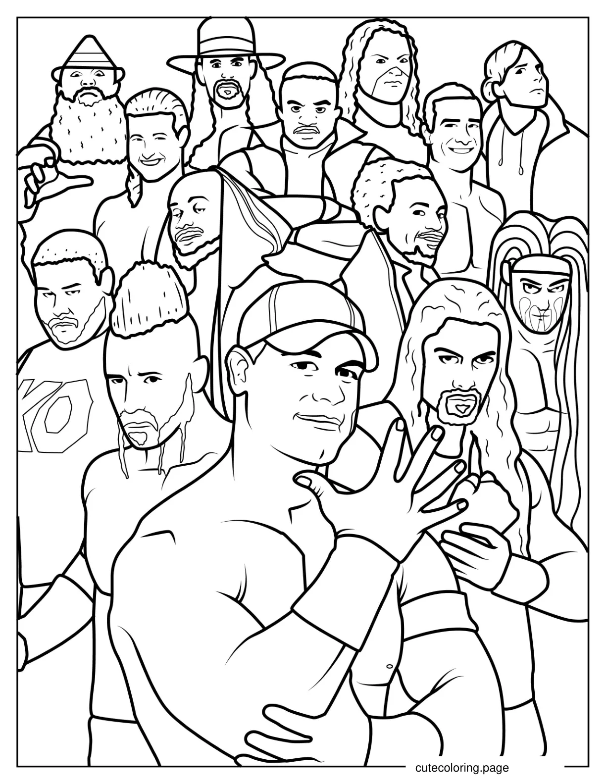 WWE Superstars Coloring Page coloring page