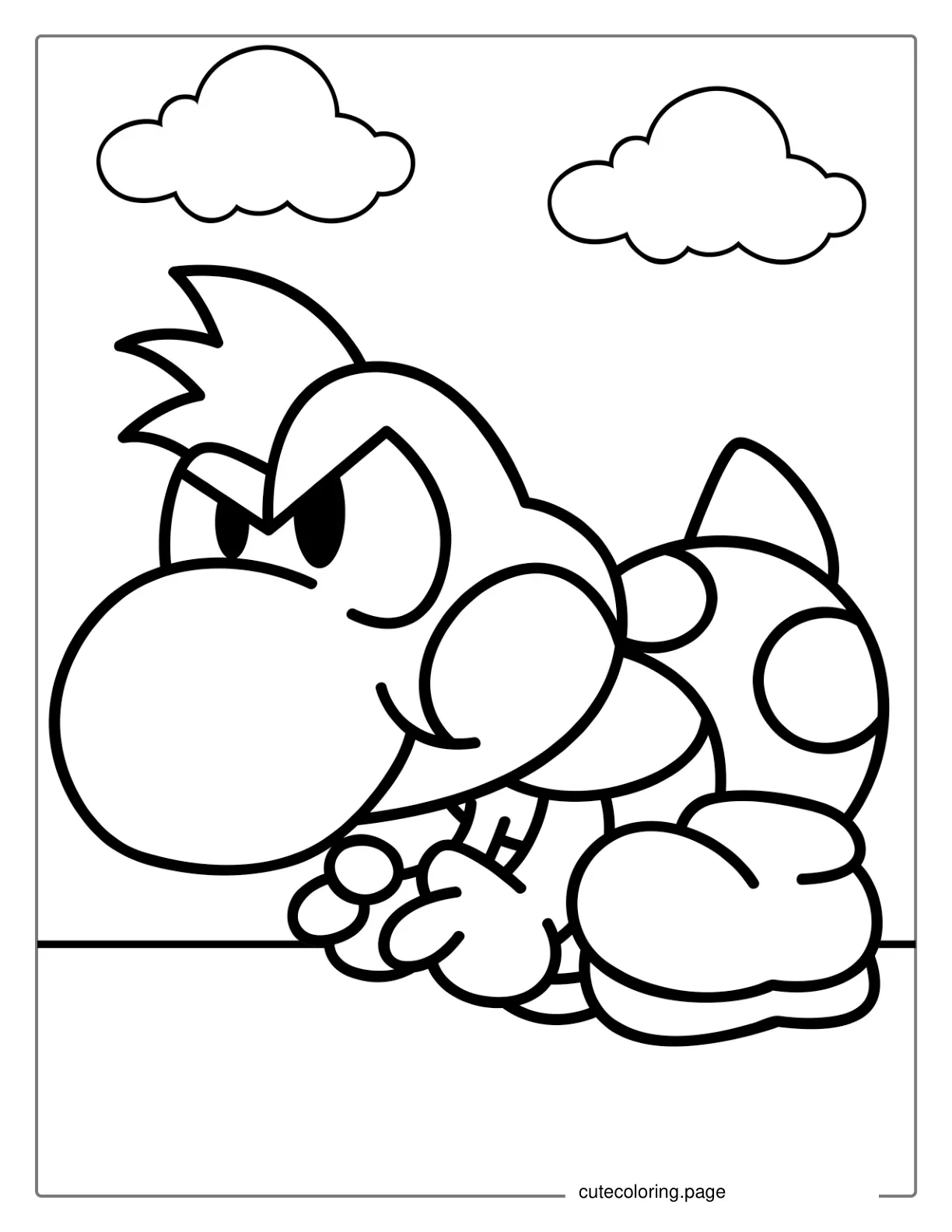 Angry Baby Yoshi Coloring Page For Kids coloring page