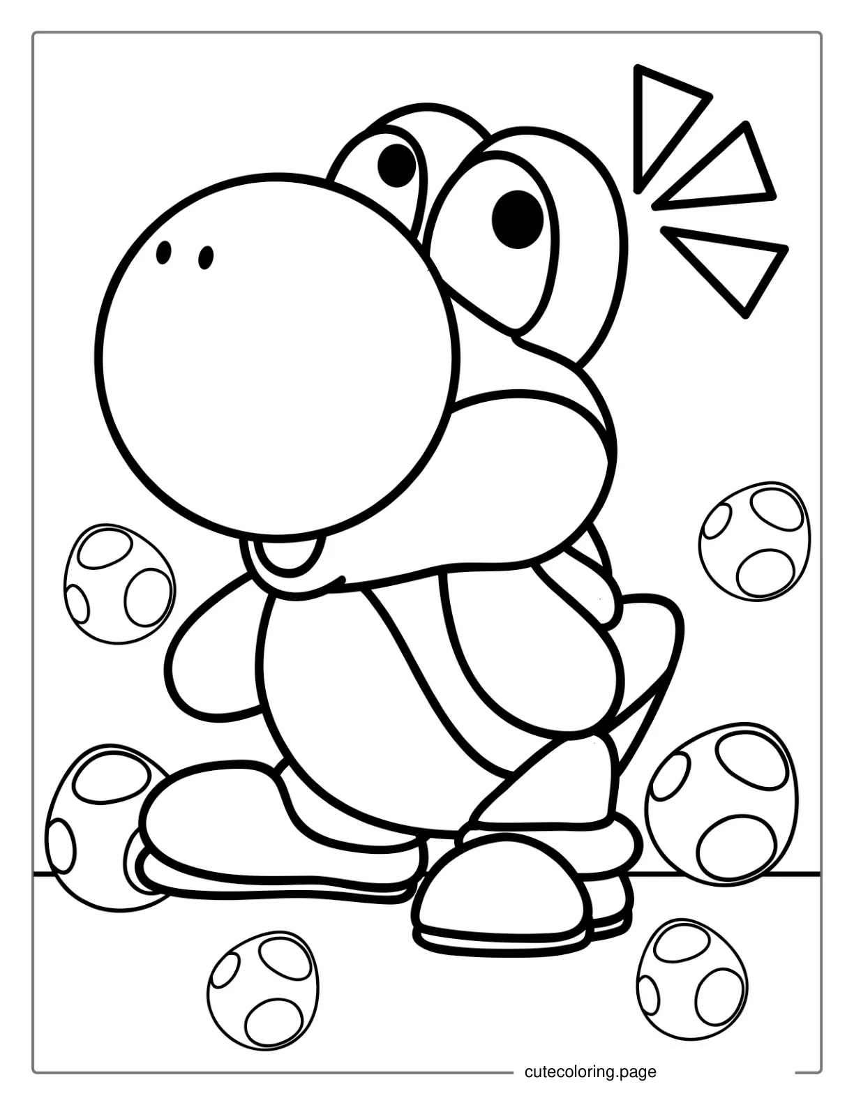 Easy Baby Yoshi To Color coloring page