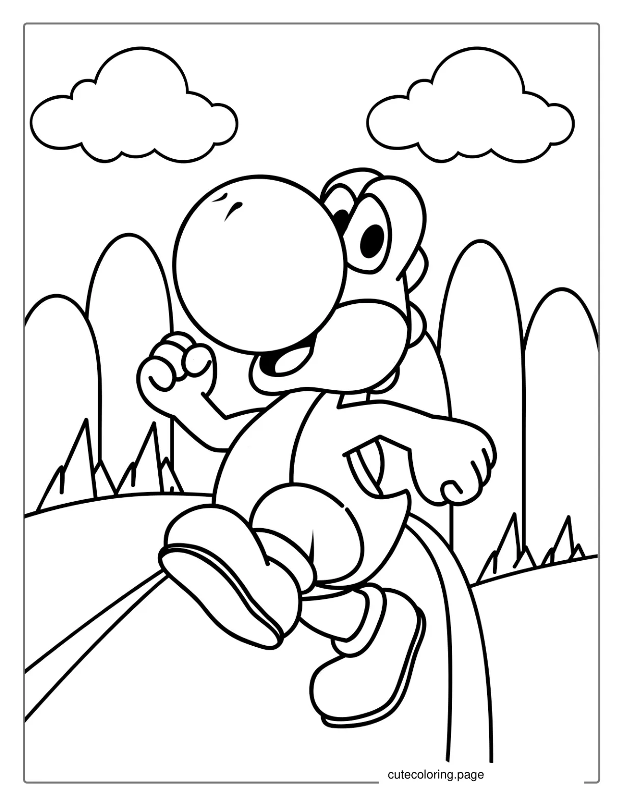 Easy Yoshi To Color coloring page