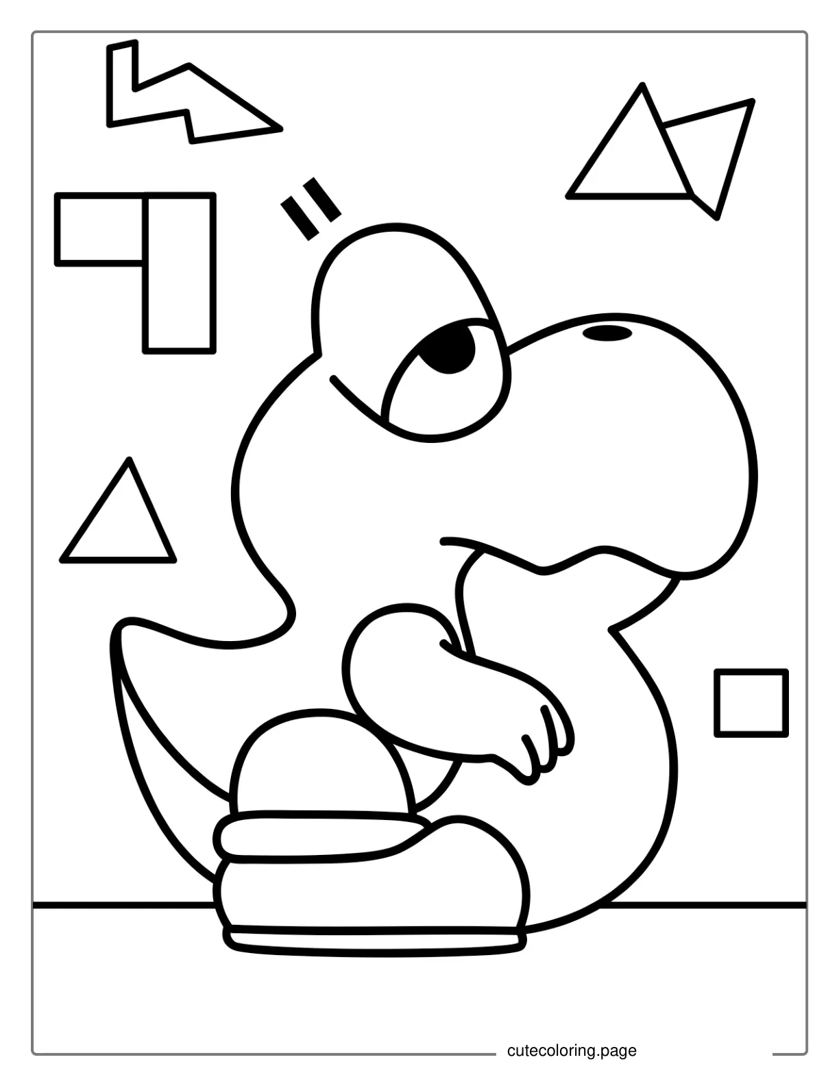 Simple Outline Of Yoshi Coloring Page coloring page