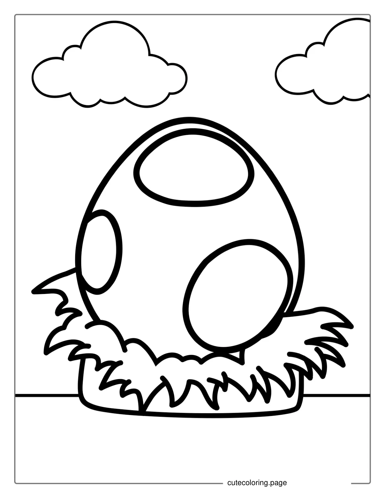 Simple Yoshi Egg To Color For Kids coloring page