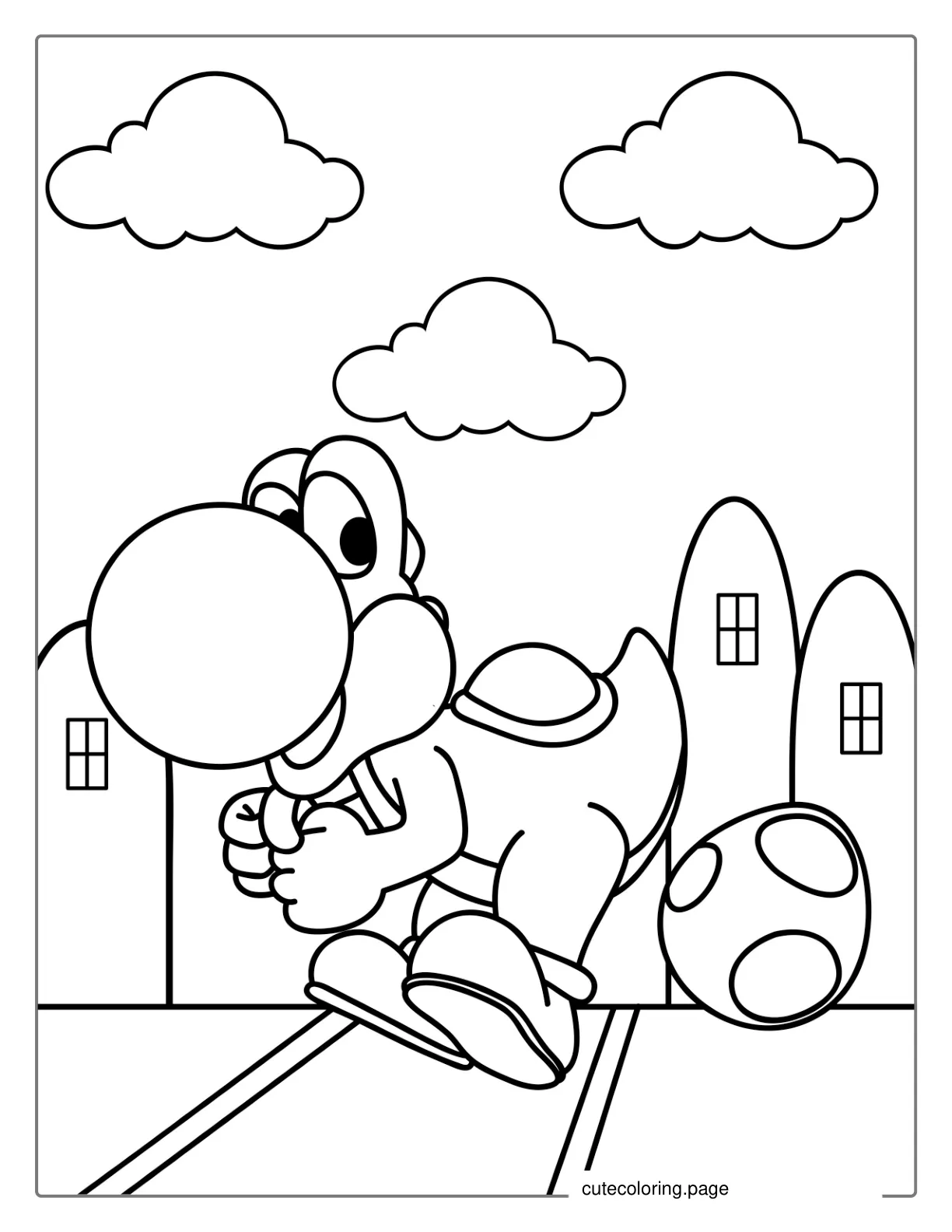 Yoshi Hatching Egg Coloring Page coloring page