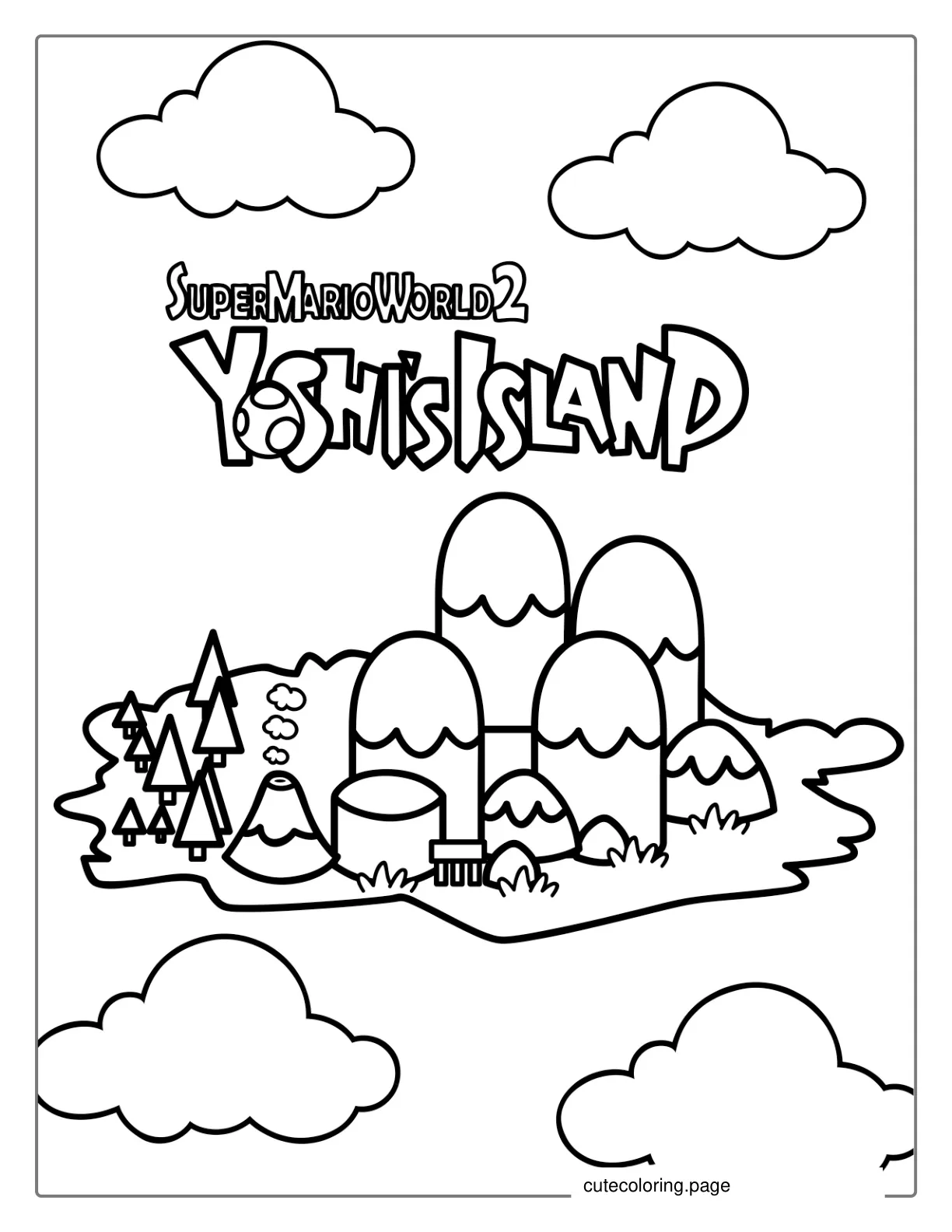 Yoshi_s Island Coloring Sheet coloring page