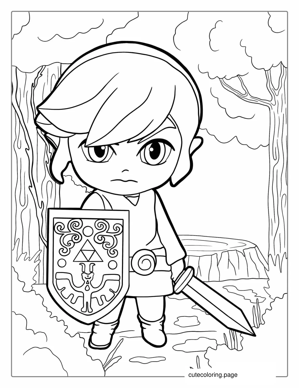 Baby Link From Zelda Coloring Sheet For Kids coloring page