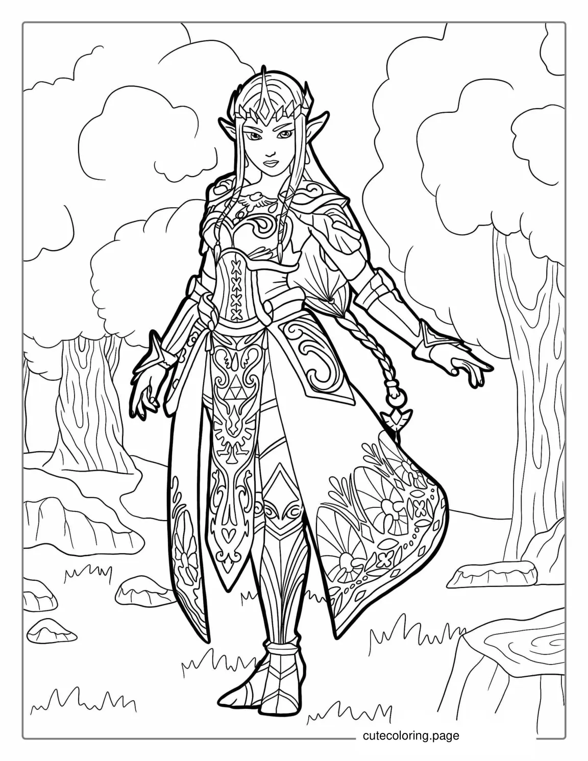 Coloring Page Of Princess Zelda coloring page