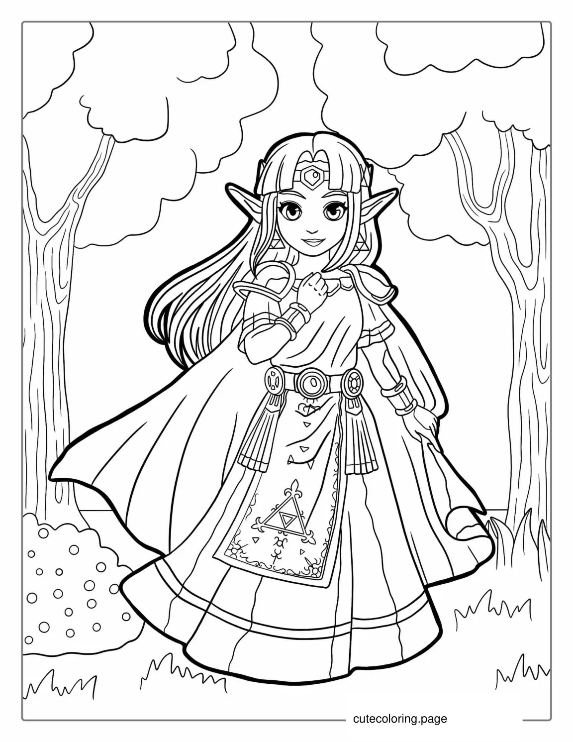 Princess Zelda Coloring Page For Kids coloring page