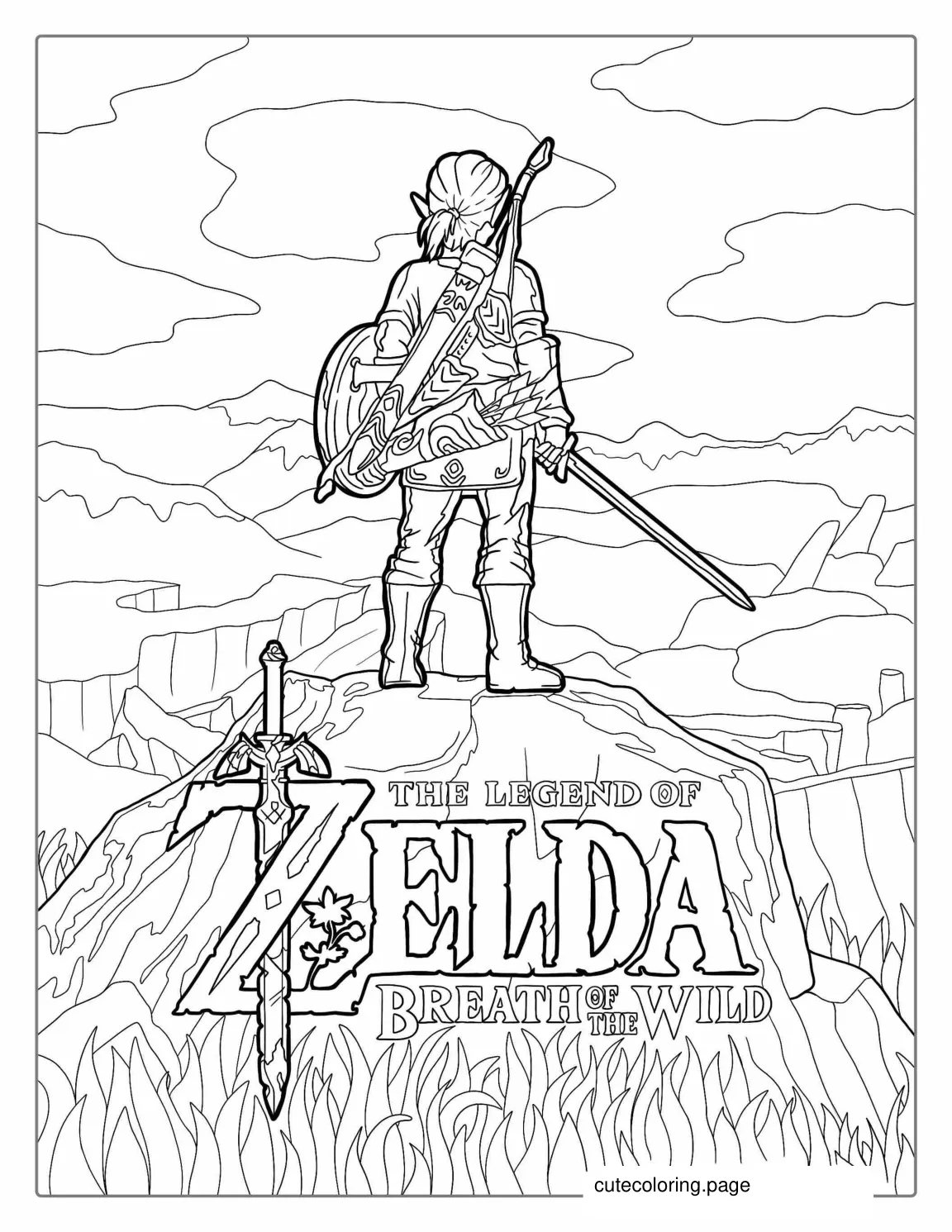 Zelda Breath Of The Wild Coloring Page coloring page