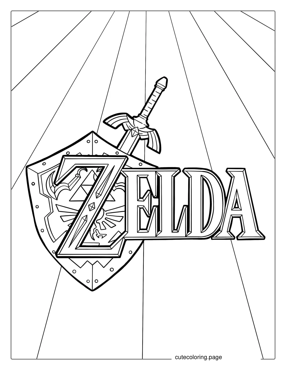 Zelda Logo Coloring Page For Kids coloring page