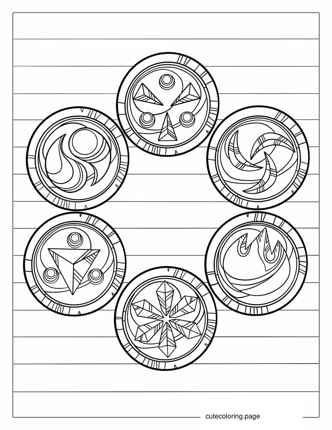 Zelda Medallions Coloring Page coloring page