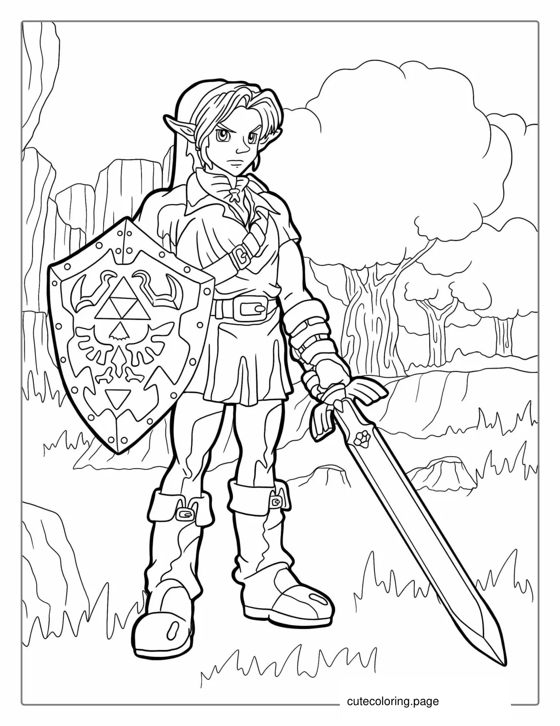 Zelda_ Link Ocarina Of Time Coloring Page coloring page