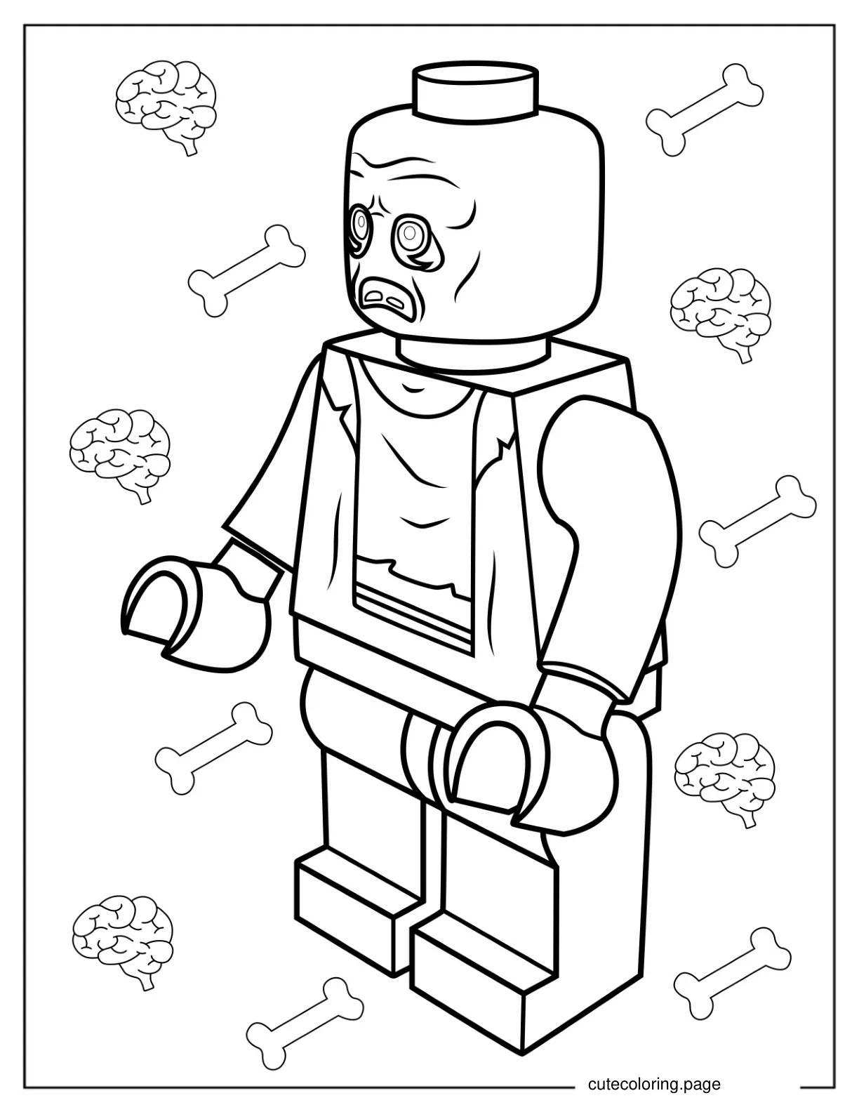 Coloring Page Of a Lego Zombie coloring page