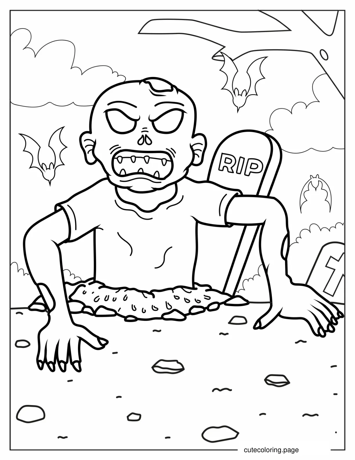 Infected Zombie Coloring Sheet coloring page