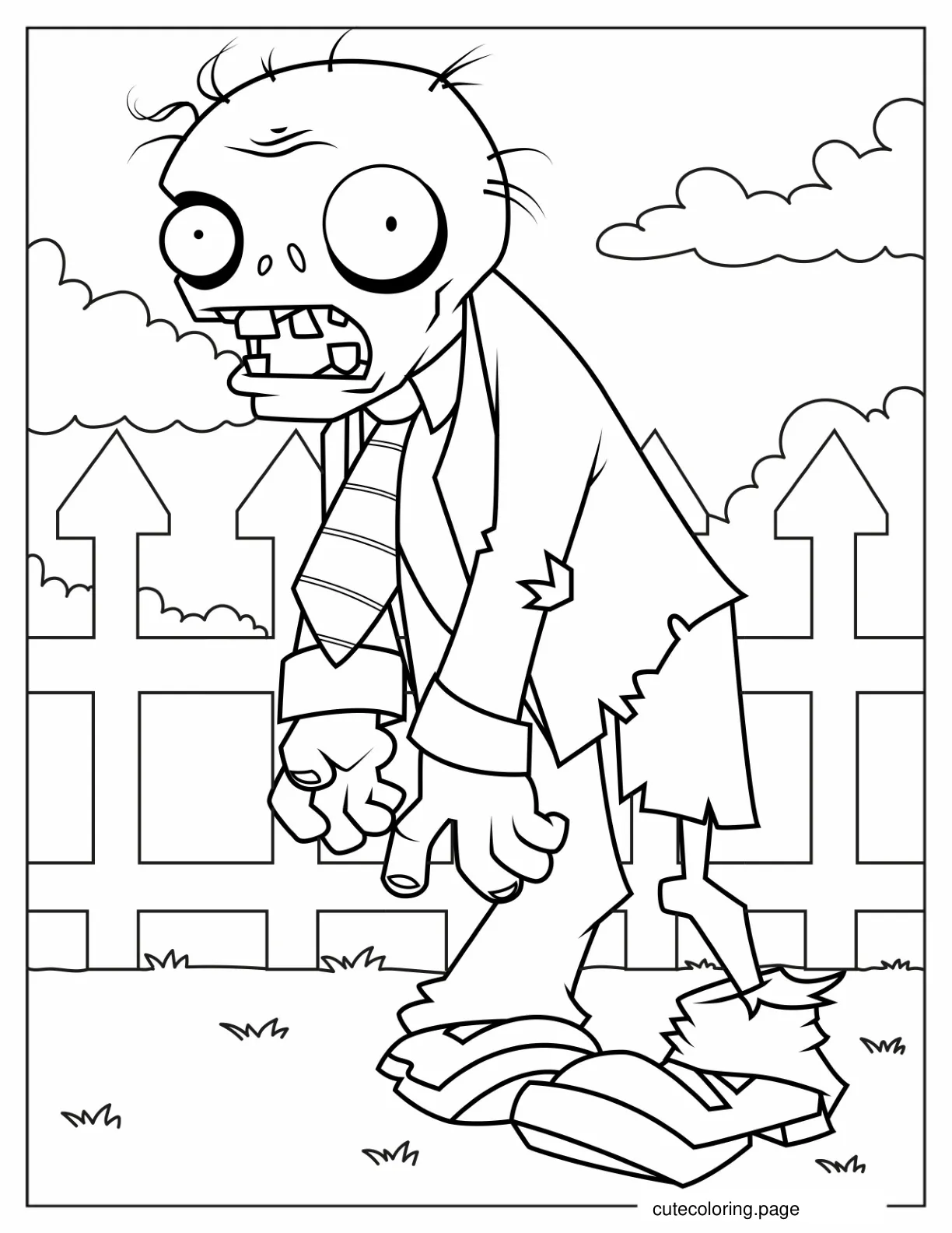 Plants Vs Zombies Coloring Sheet coloring page